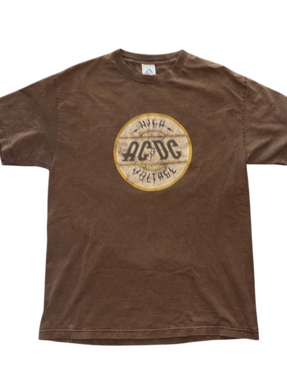 AC/DC High Voltage Graphic Short Sleeve Tee - Brown